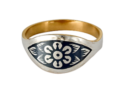 Серебряное кольцо «Лаконичное» с позолотой
